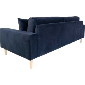 Canapé 3 places en tissu velours de qualité LISA VELOURS coloris bleu foncé