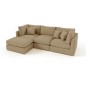 Canapé d'angle en tissu de qualité SANDRO, beige, angle gauche Canapé d'angle en tissu de qualité SANDRO, beige, angle gauche