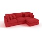 Canapé d'angle en tissu de qualité SANDRO, rouge, angle droit Canapé d'angle en tissu de qualité SANDRO, rouge, angle droit