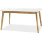 Table extensible FELINO II, structure bois, couleur blanc / chêne, 150 à 190 cm