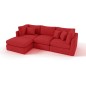 Canapé d'angle en tissu de qualité SANDRO, rouge, angle gauche Canapé d'angle en tissu de qualité SANDRO, rouge, angle gauche
