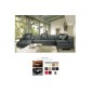 2eme PAIEMENT DE LA COMMANDE: Canapé d'angle en cuir italien 8 places napoli, gris foncé, Table basse design perle gris foncé, 6