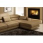 Canapé d'angle en cuir italien haut de gamme 5 places SUEDE, marron, angle droit Canapé d'angle en cuir italien haut de gamme 5 places SUEDE, marron, angle droit