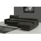 Canapé d'angle en cuir italien 4/5 places YVANA, noir, angle droit Canapé d'angle en cuir italien 4/5 places YVANA, noir, angle droit