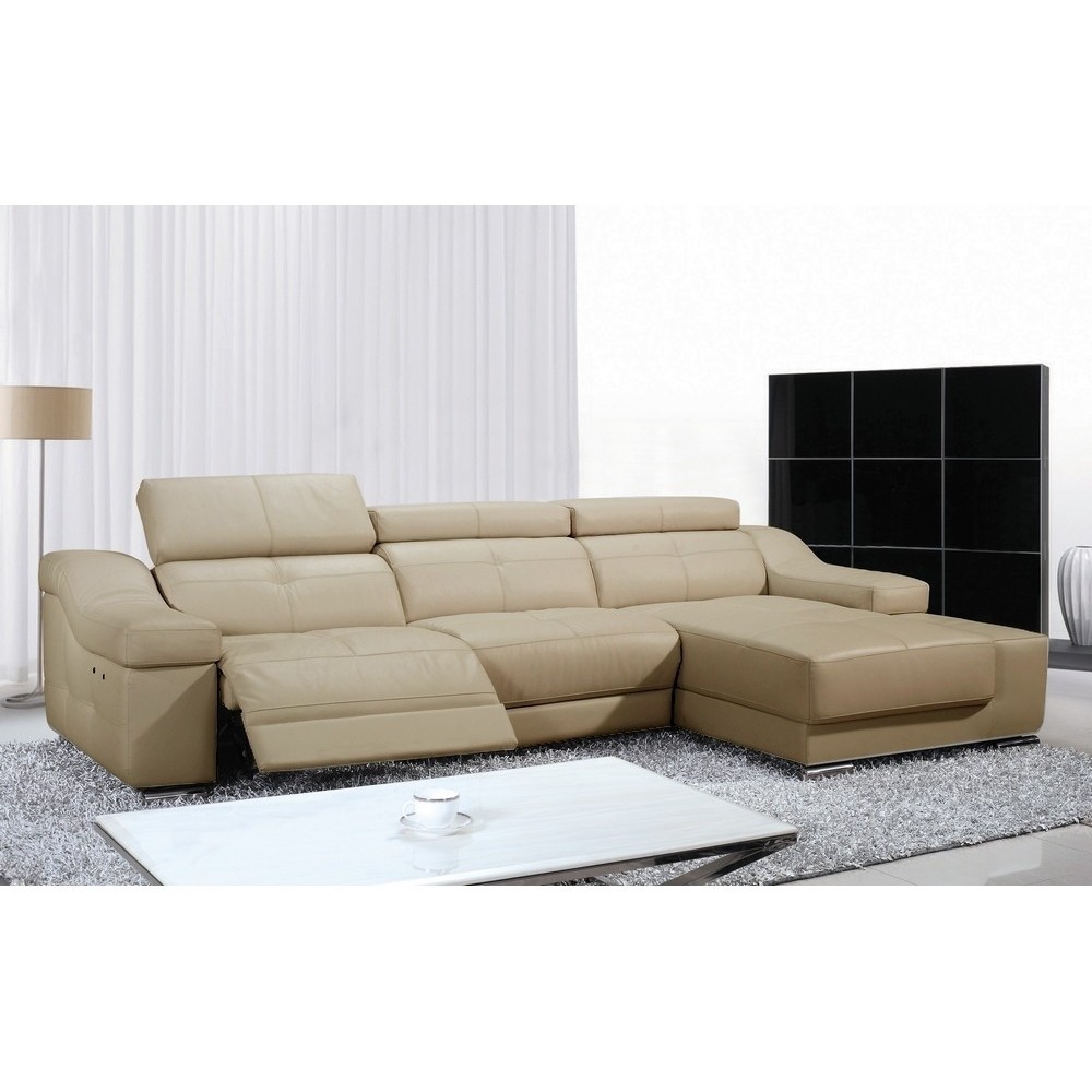2eme PAIEMENT DE LA COMMANDE: Canapé d'angle double relax en cuir de buffle italien de luxe 5 places BiRELAX, beige, angle droit