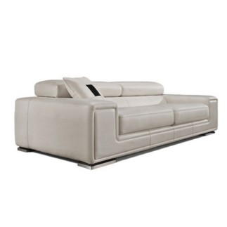 Ensemble GENEVA 2 pièces: canapé 3 places + 2 places en cuir luxe italien vachette, blanc