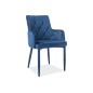 Lot de 2 chaises RICA en tissu velours de qualité, couleur bleu, Bleu foncé Lot de 2 chaises RICA en tissu velours de qualité, couleur bleu, Bleu foncé