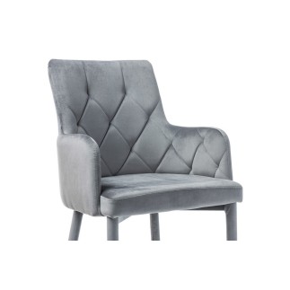Lot de 2 chaises RICA en tissu velours de qualité, couleur gris