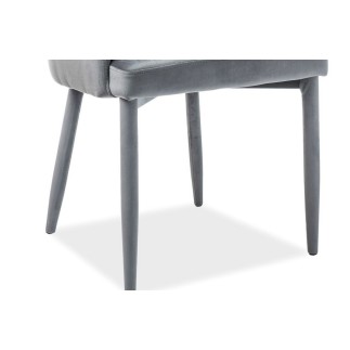 Lot de 2 chaises RICA en tissu velours de qualité, couleur gris
