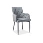 Lot de 2 chaises RICA en tissu velours de qualité, couleur gris Lot de 2 chaises RICA en tissu velours de qualité, couleur gris