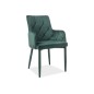 Lot de 2 chaises RICA en tissu velours de qualité, couleur vert, Vert foncé Lot de 2 chaises RICA en tissu velours de qualité, couleur vert, Vert foncé