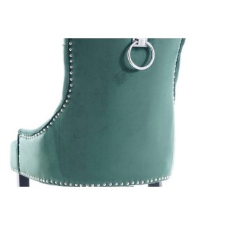 Lot de 2 chaises EDWIN tissu velours de qualité, couleur vert