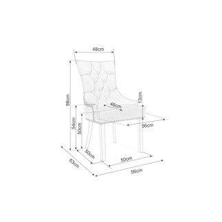 Lot de 2 chaises EDWIN tissu velours de qualité, couleur vert