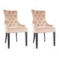Lot de 2 chaises EDWIN tissu velours de qualité, couleur beige Lot de 2 chaises EDWIN tissu velours de qualité, couleur beige