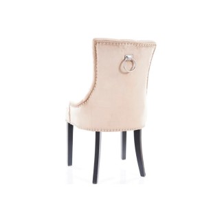 Lot de 2 chaises EDWIN tissu velours de qualité, couleur beige