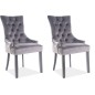 Lot de 2 chaises EDWIN tissu velours de qualité, couleur gris