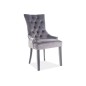 Lot de 2 chaises EDWIN tissu velours de qualité, couleur gris