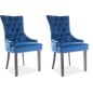 Lot de 2 chaises EDWIN tissu velours de qualité, couleur bleu, Bleu foncé Lot de 2 chaises EDWIN tissu velours de qualité, couleur bleu, Bleu foncé
