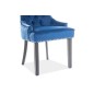 Lot de 2 chaises EDWIN tissu velours de qualité, couleur bleu, Bleu foncé Lot de 2 chaises EDWIN tissu velours de qualité, couleur bleu, Bleu foncé