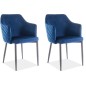 Lot de 2 chaises ASTEN en tissu velours de qualité, couleur bleu Lot de 2 chaises ASTEN en tissu velours de qualité, couleur bleu