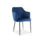 Lot de 2 chaises ASTEN en tissu velours de qualité, couleur bleu Lot de 2 chaises ASTEN en tissu velours de qualité, couleur bleu