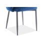 Lot de 2 chaises ASTEN en tissu velours de qualité, couleur bleu Lot de 2 chaises ASTEN en tissu velours de qualité, couleur bleu