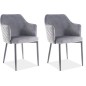 Lot de 2 chaises ASTEN en tissu velours de qualité, couleur gris Lot de 2 chaises ASTEN en tissu velours de qualité, couleur gris