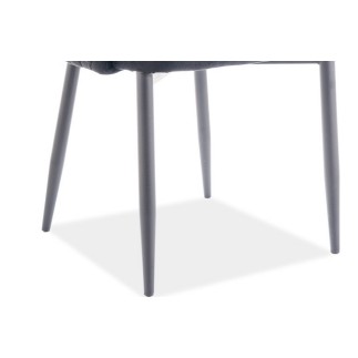 Lot de 2 chaises ASTEN en tissu velours de qualité, couleur noir
