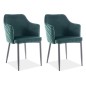 Lot de 2 chaises ASTEN en tissu velours de qualité, couleur vert Lot de 2 chaises ASTEN en tissu velours de qualité, couleur vert