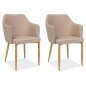 Lot de 2 chaises ASTONA en tissu de qualité, couleur BEIGE