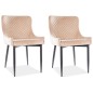 Lot de 2 chaises COLB en tissu velours de qualité, couleur BEIGE Lot de 2 chaises COLB en tissu velours de qualité, couleur BEIGE