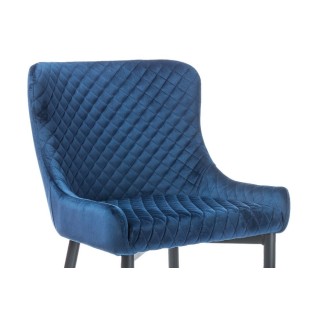 Lot de 2 chaises COLB en tissu velours de qualité, couleur bleu