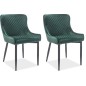 Lot de 2 chaises COLB en tissu velours de qualité, couleur vert Lot de 2 chaises COLB en tissu velours de qualité, couleur vert