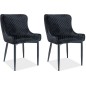 Lot de 2 chaises COLB en tissu velours de qualité, couleur noir Lot de 2 chaises COLB en tissu velours de qualité, couleur noir