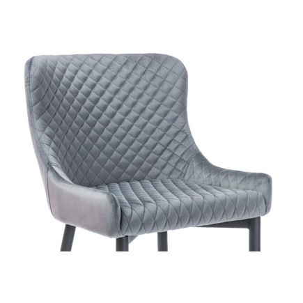 Lot de 2 chaises COLB en tissu velours de qualité, couleur gris