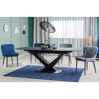 Lot de 2 chaises COLB en tissu velours de qualité, couleur gris