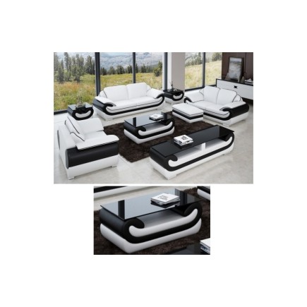 2eme paiement de la commande: Ensemble canapé 3 places et 2 places et fauteuil cuir italien vachette candide, couleur blanc et n