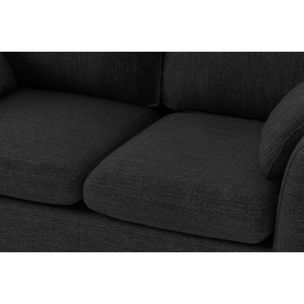 Canapé 3 places en tissu de qualité PANAMA, noir