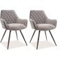 Lot de 2 chaises LINA en tissu velours de qualité, couleur gris Lot de 2 chaises LINA en tissu velours de qualité, couleur gris