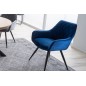 Lot de 2 chaises LINA en tissu velours de qualité, couleur bleu Lot de 2 chaises LINA en tissu velours de qualité, couleur bleu