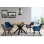 Lot de 2 chaises LINA en tissu velours de qualité, couleur bleu Lot de 2 chaises LINA en tissu velours de qualité, couleur bleu