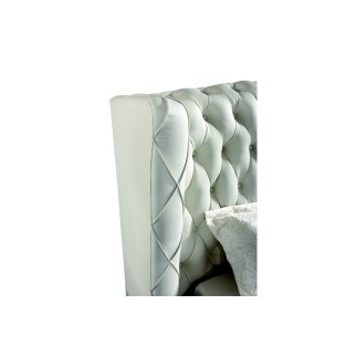 Lit design de luxe PRINCESSE, avec sommier à lattes, écru 180x200