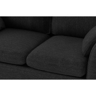 Canapé 2 places en tissu de qualité PANAMA, noir