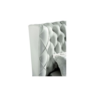 Lit design de luxe PRINCESSE, avec sommier à lattes, blanc 160x200