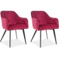 Lot de 2 chaises ELIOS en tissu velours de qualité, couleur bordeaux Lot de 2 chaises ELIOS en tissu velours de qualité, couleur bordeaux