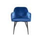 Lot de 2 chaises ELIOS en tissu velours de qualité, couleur bleu Lot de 2 chaises ELIOS en tissu velours de qualité, couleur bleu