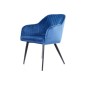 Lot de 2 chaises ELIOS en tissu velours de qualité, couleur bleu Lot de 2 chaises ELIOS en tissu velours de qualité, couleur bleu