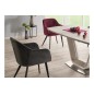 Lot de 2 chaises ELIOS en tissu velours de qualité, couleur noir Lot de 2 chaises ELIOS en tissu velours de qualité, couleur noir