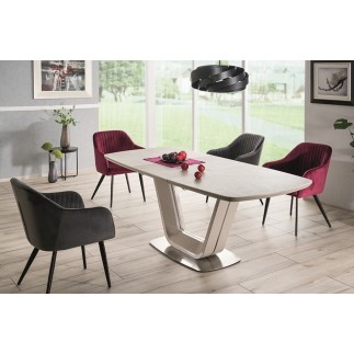 Lot de 2 chaises ELIOS en tissu velours de qualité, couleur vert