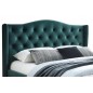 Lit double en tissu velours de qualité ASMA, vert, avec sommier à lattes, 160x200 Lit double en tissu velours de qualité ASMA, vert, avec sommier à lattes, 160x200